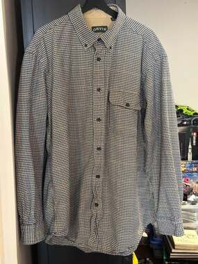 Orvis Men's XL Long Sleeve Button Down Shirt Houndstooth Pattern